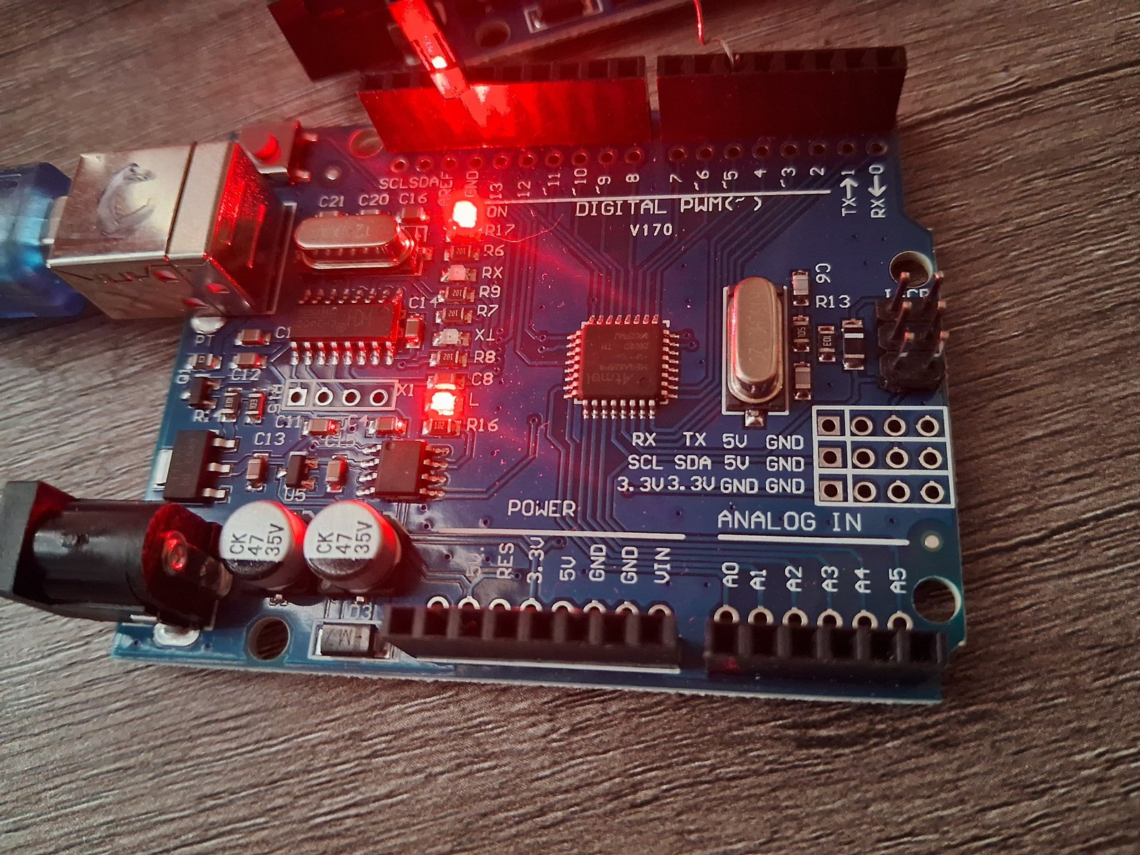 Arduino physical carrier board close-up.