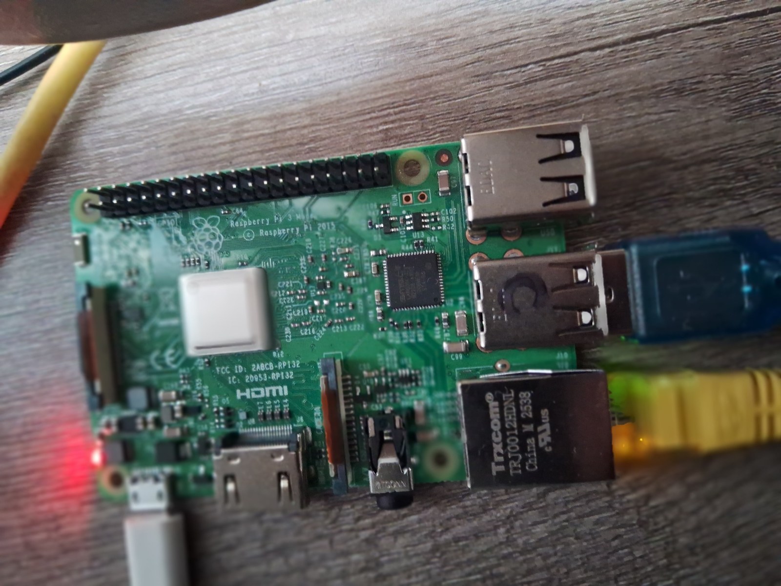 Raspberry Pi physical reporter and transport host close-up.